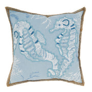 Tidal Treasures Seahorse Throw Pillow: Blue / Poly Filled / 20"