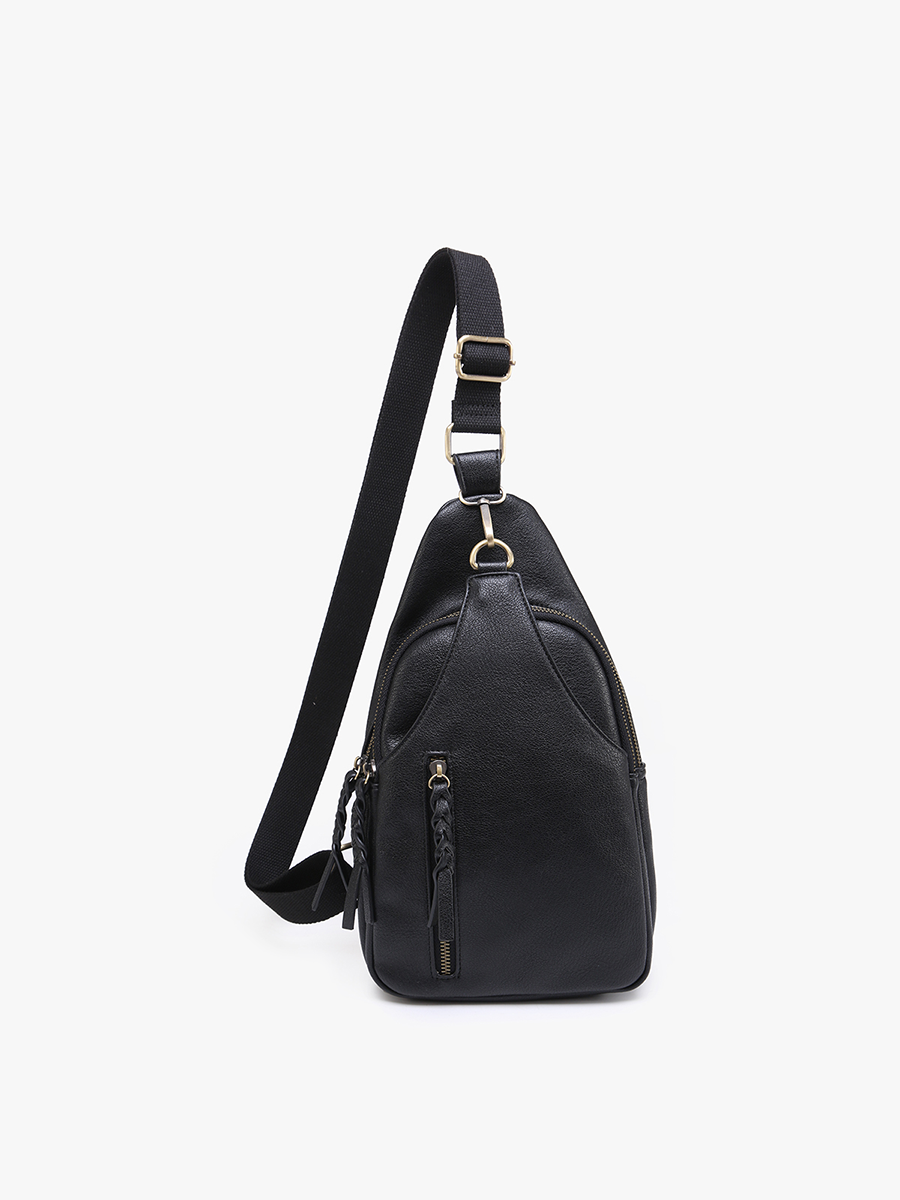 M2342 Nikki Dual Compartment Sling Pack Bag: Grey
