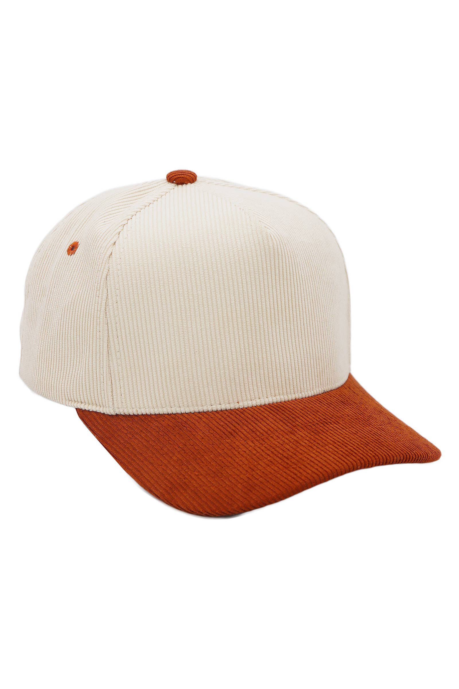 Premium Corduroy Beige Upper Baseball Cap: BEIGE/NAVY BLUE / ONE SIZE