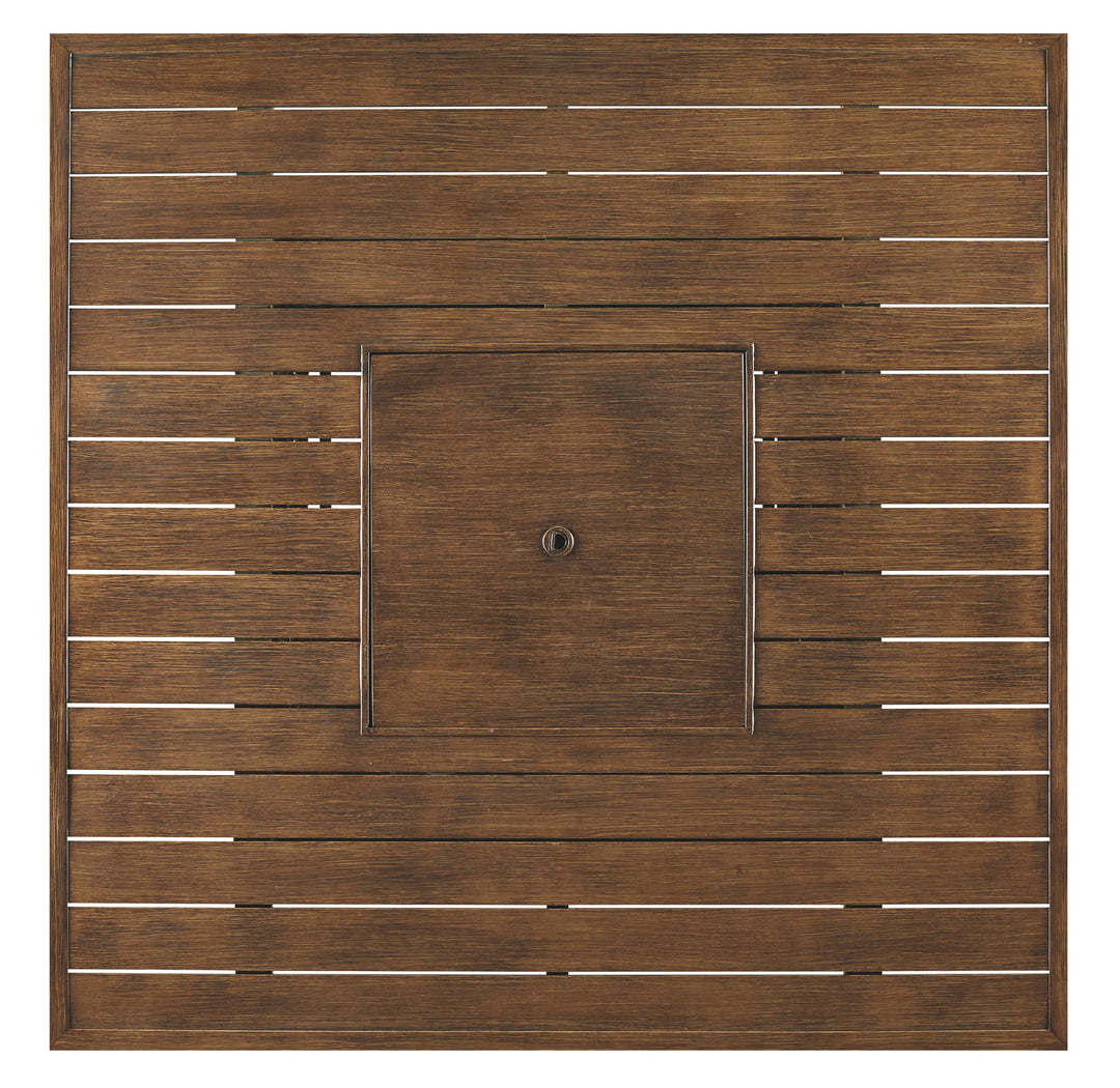 Paradise Trail - Medium Brown - Square Bar Table w/Fire Pit