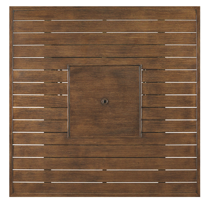 Paradise Trail - Medium Brown - Square Bar Table w/Fire Pit