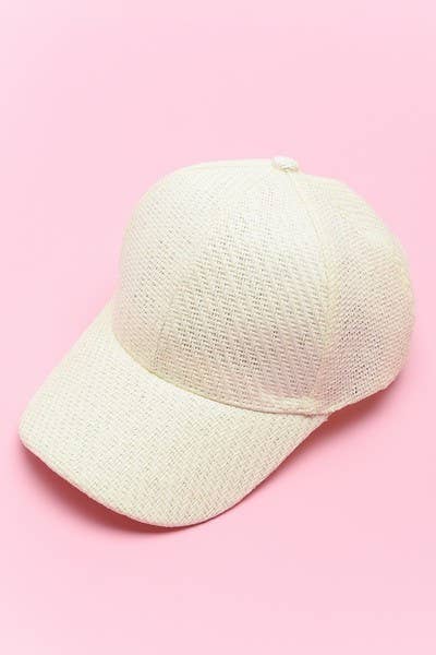 SUMMER WOVEN STRAW BASE BALL CAP  40HW604: KHAKI