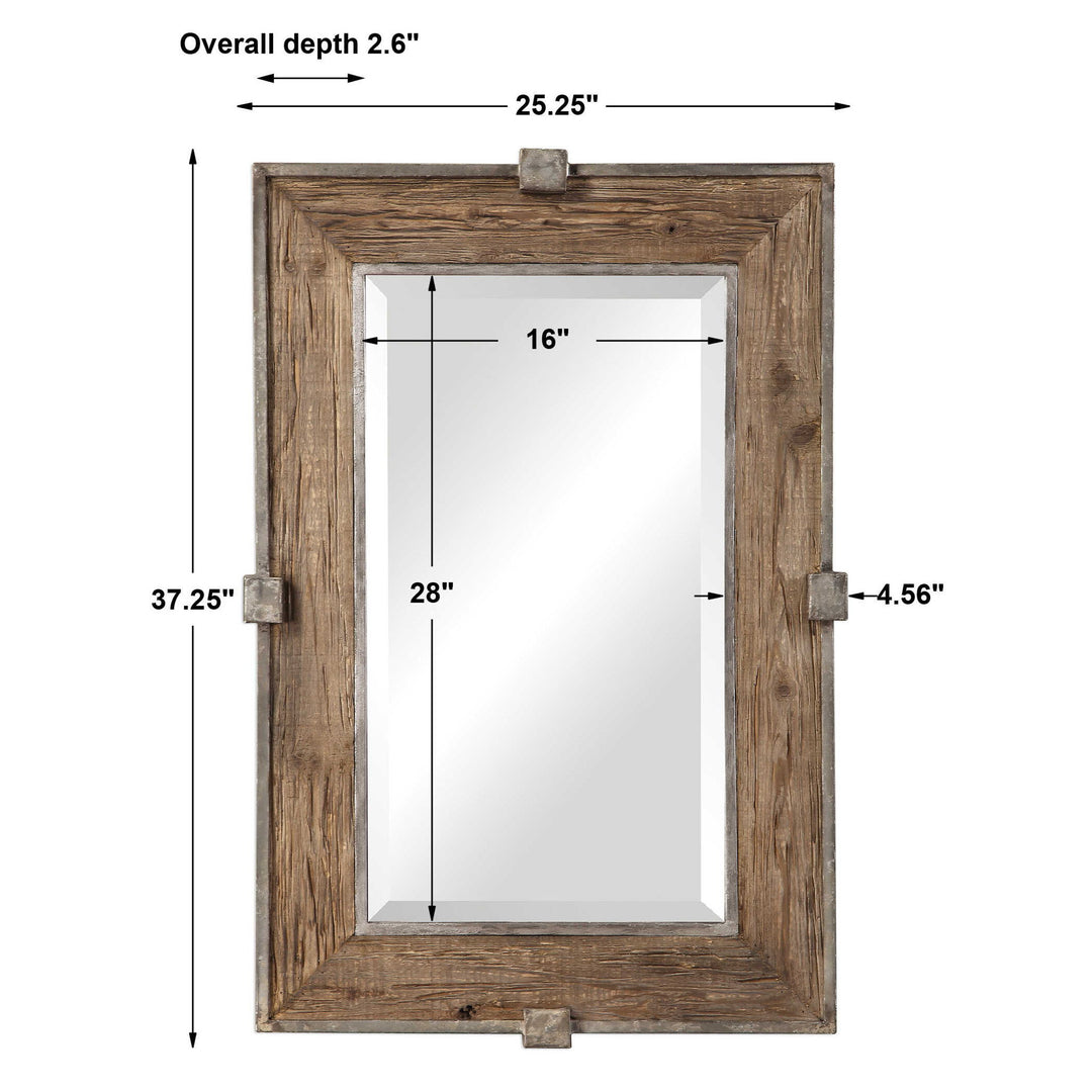 Siringo - Weathered Wood Mirror - Light Brown