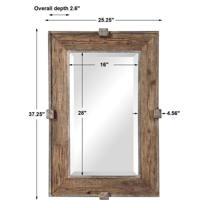 Siringo - Weathered Wood Mirror - Light Brown