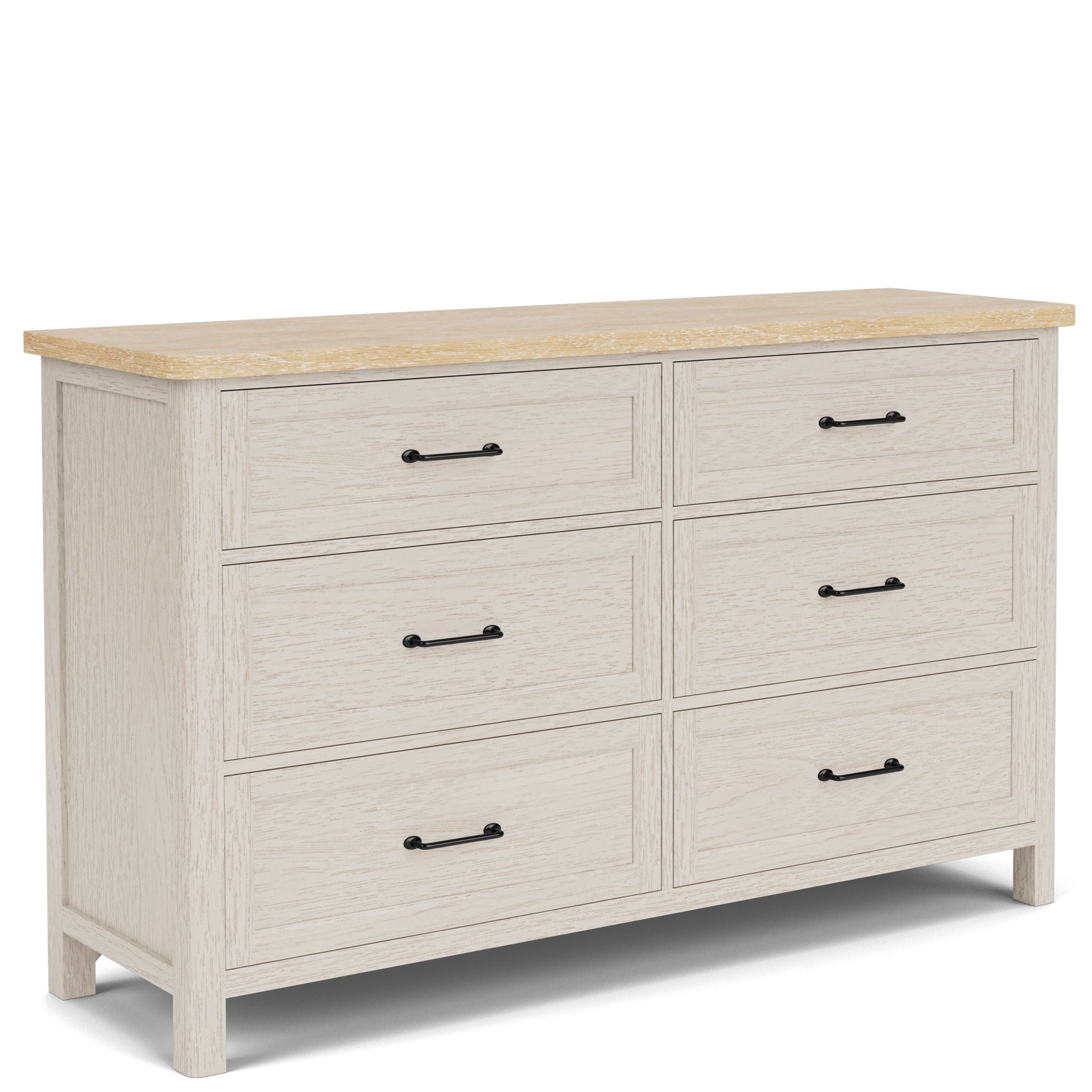 Glenndale - Six Drawer Dresser - Aged White / Wheat