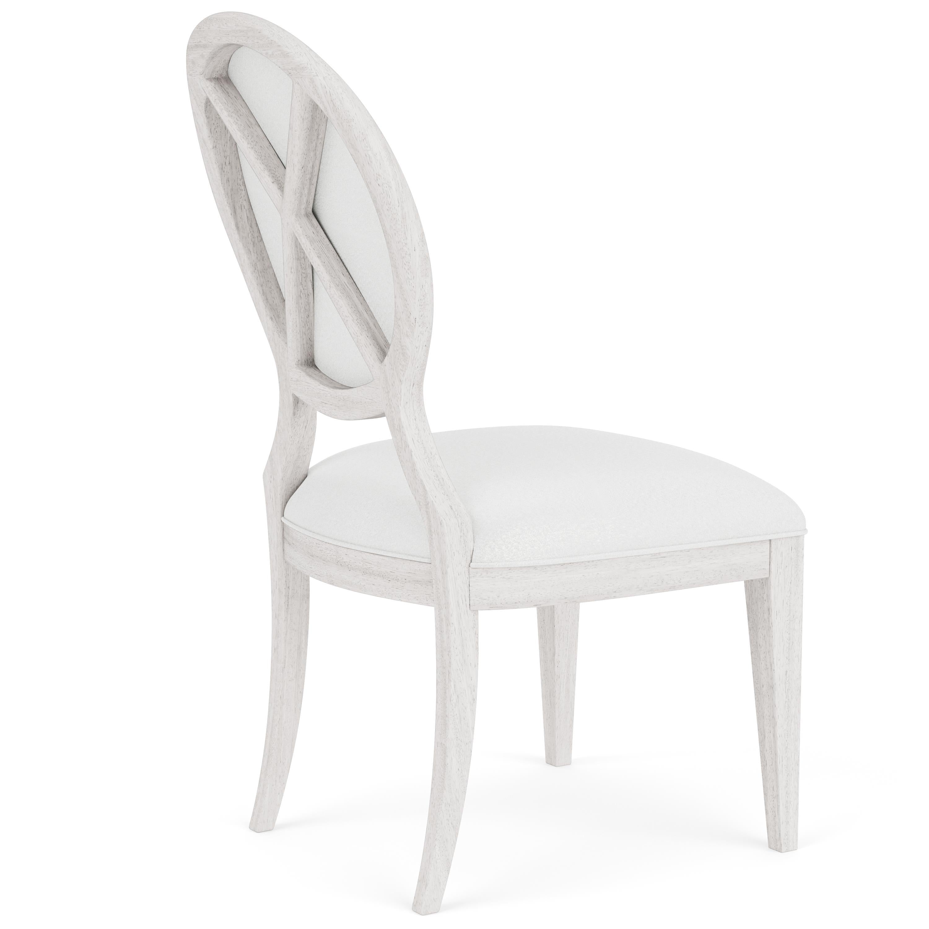 Hepburn - Oval Back Upholstered Side Chair (Set of 2) - White
