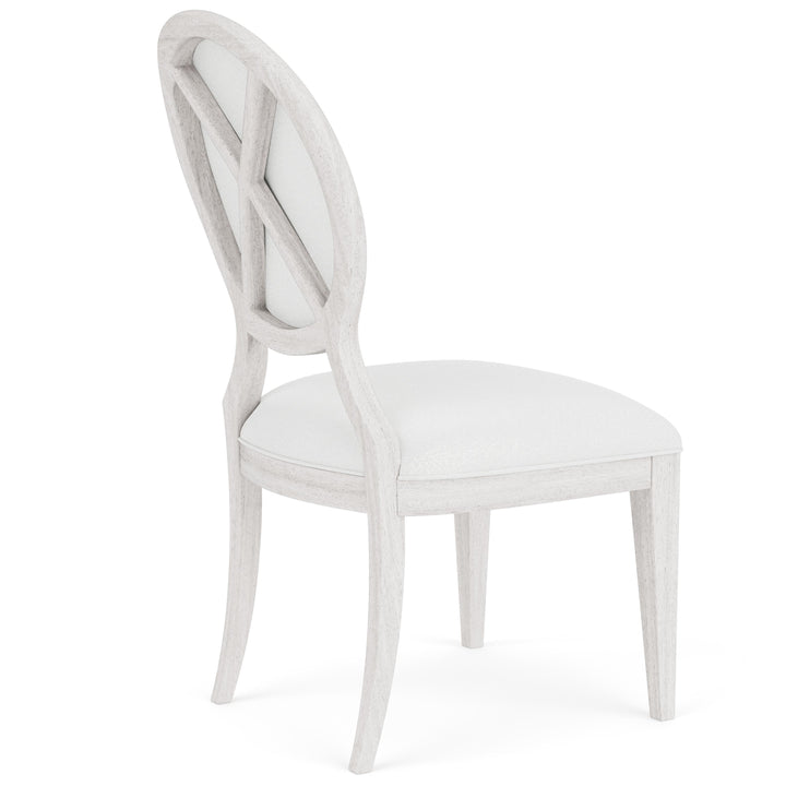 Hepburn - Oval Back Upholstered Side Chair (Set of 2) 2" - White