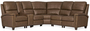 MS - Julian Six-Piece Power Reclining Sectional - Dark Brown