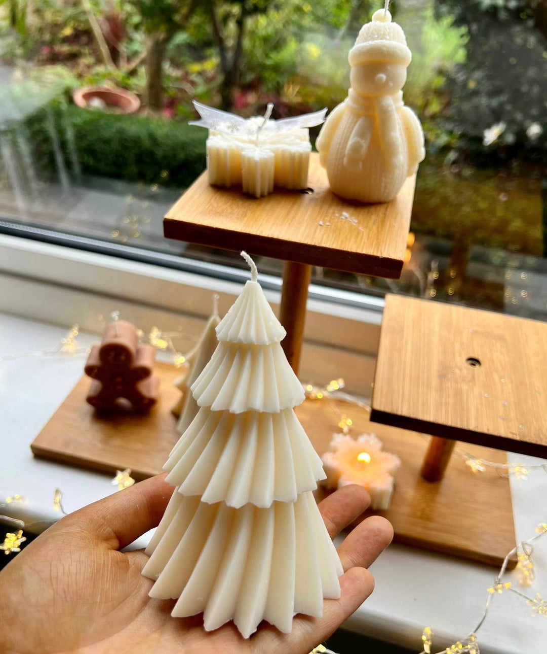 Christmas Tree Candles: Green / 1 / Swirl Christmas tree