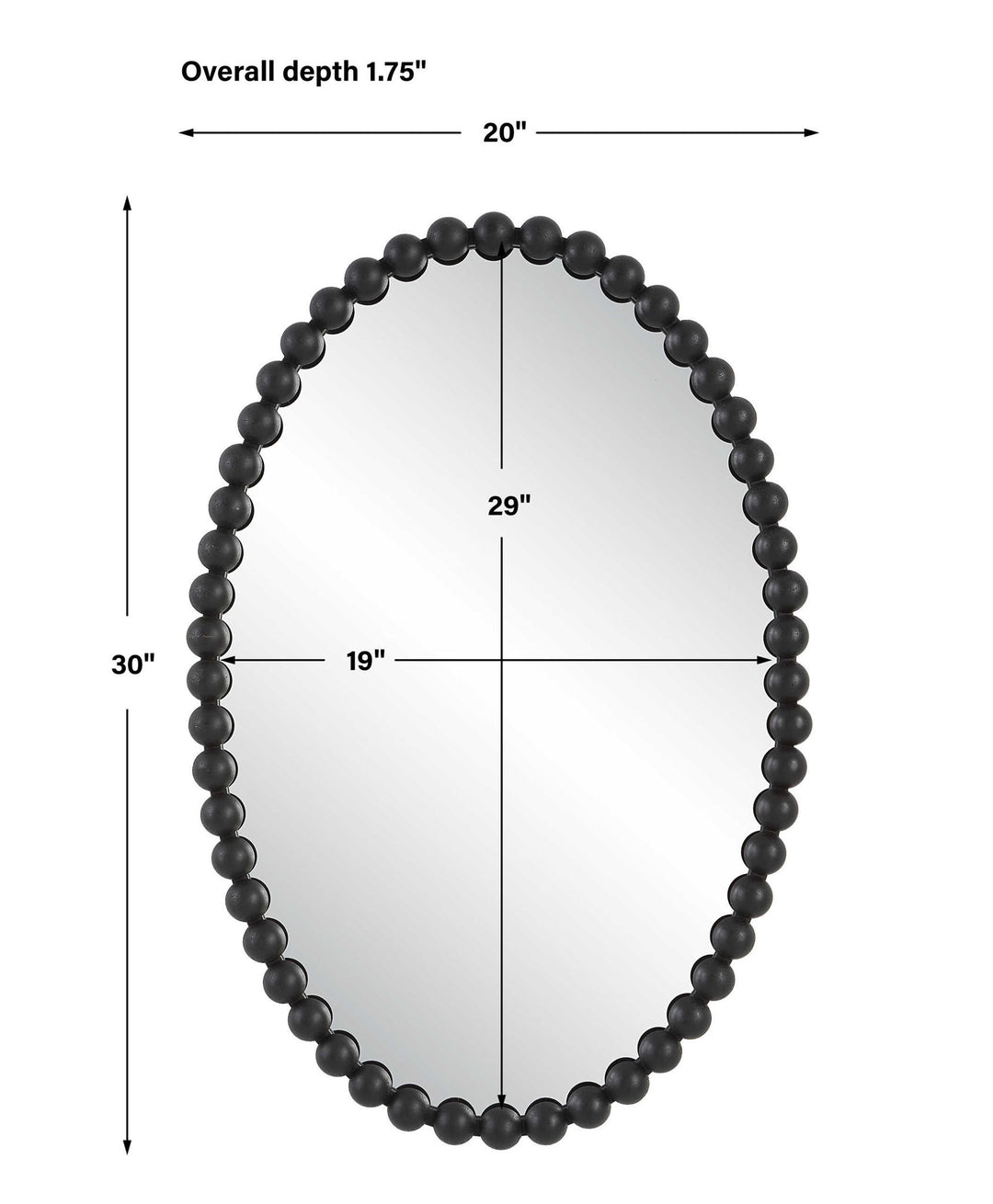 Serna - Black Oval Mirror