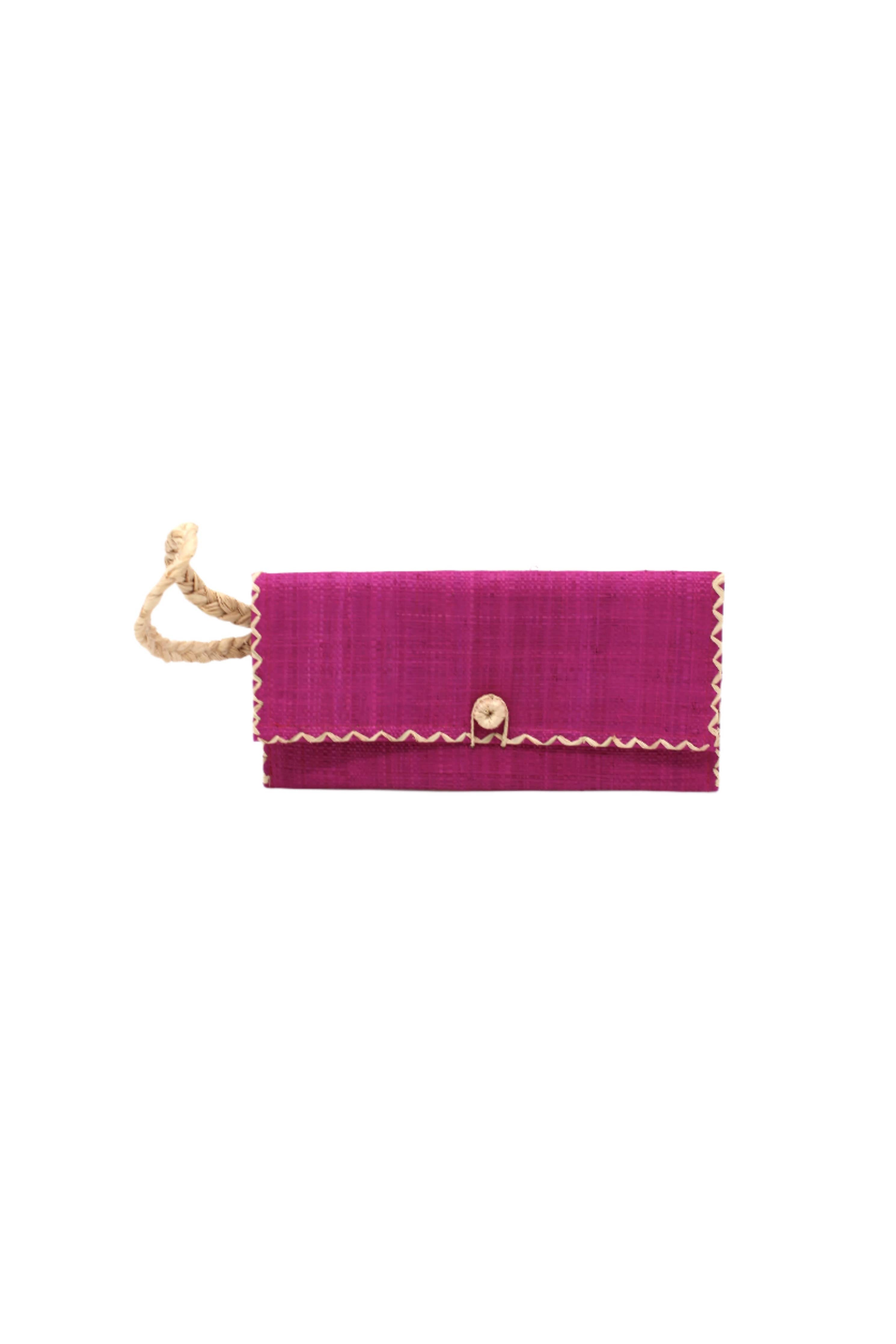 ChiChi Straw Clutch Wristlet Bag: Black