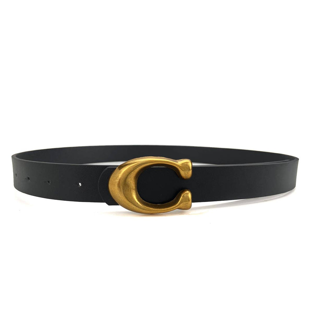WOMEN FASHION RETRO U-BUCKLE BELT_CWABE0136: Green / (OS) 1