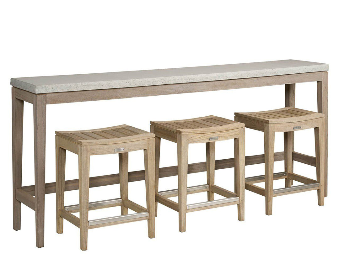 Coastal Living Outdoor / Saratoga - Console With Stools - Light Brown