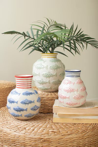 set of 3 fish vases