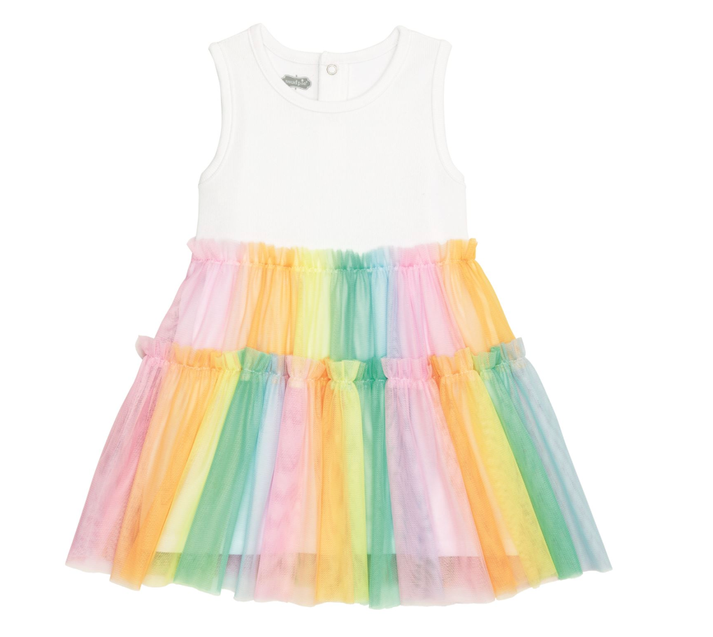 RAINBOW OMBRE TUTU TANK DRESS