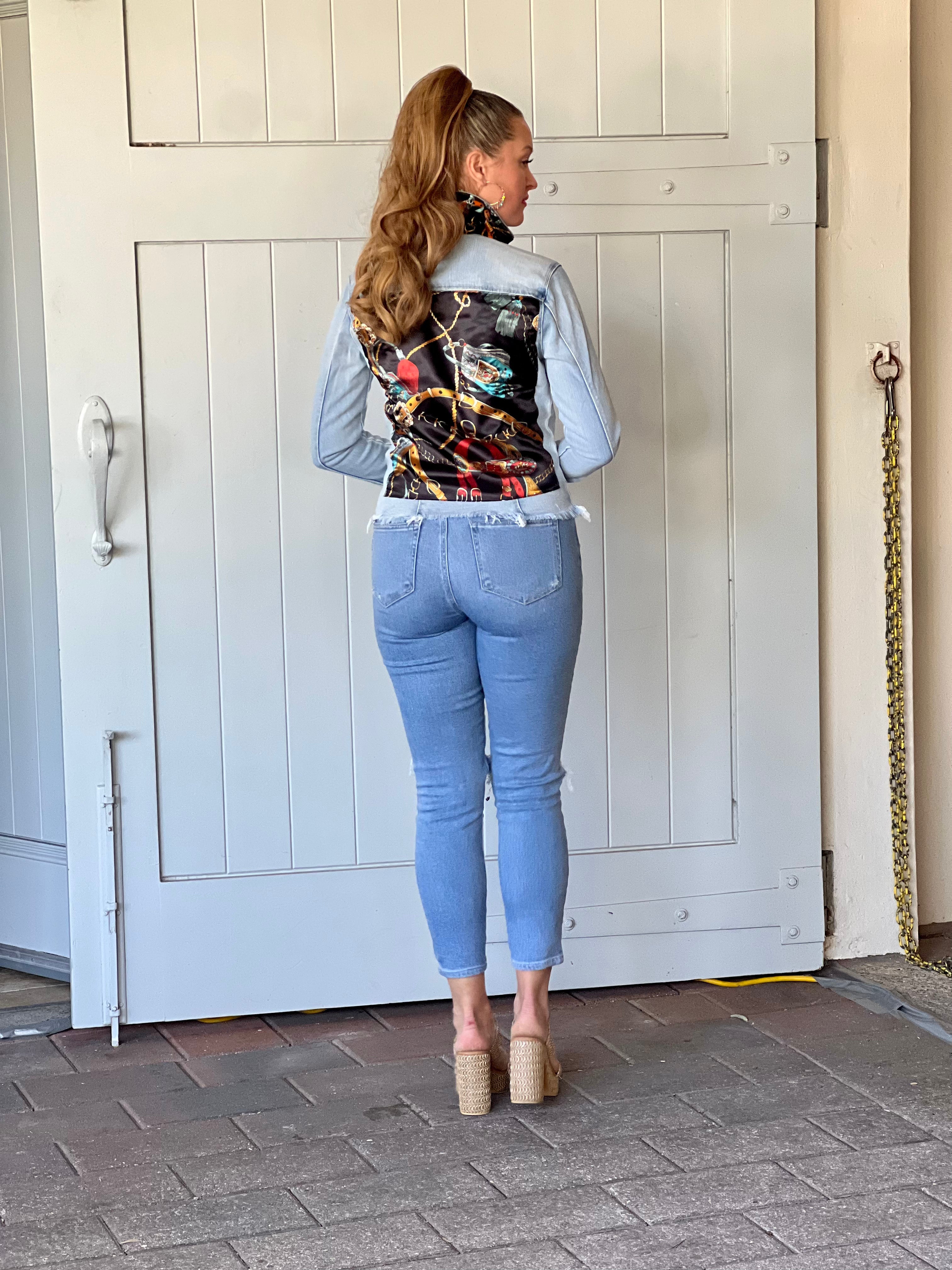 The Light Denim Jacket / Black Colorful