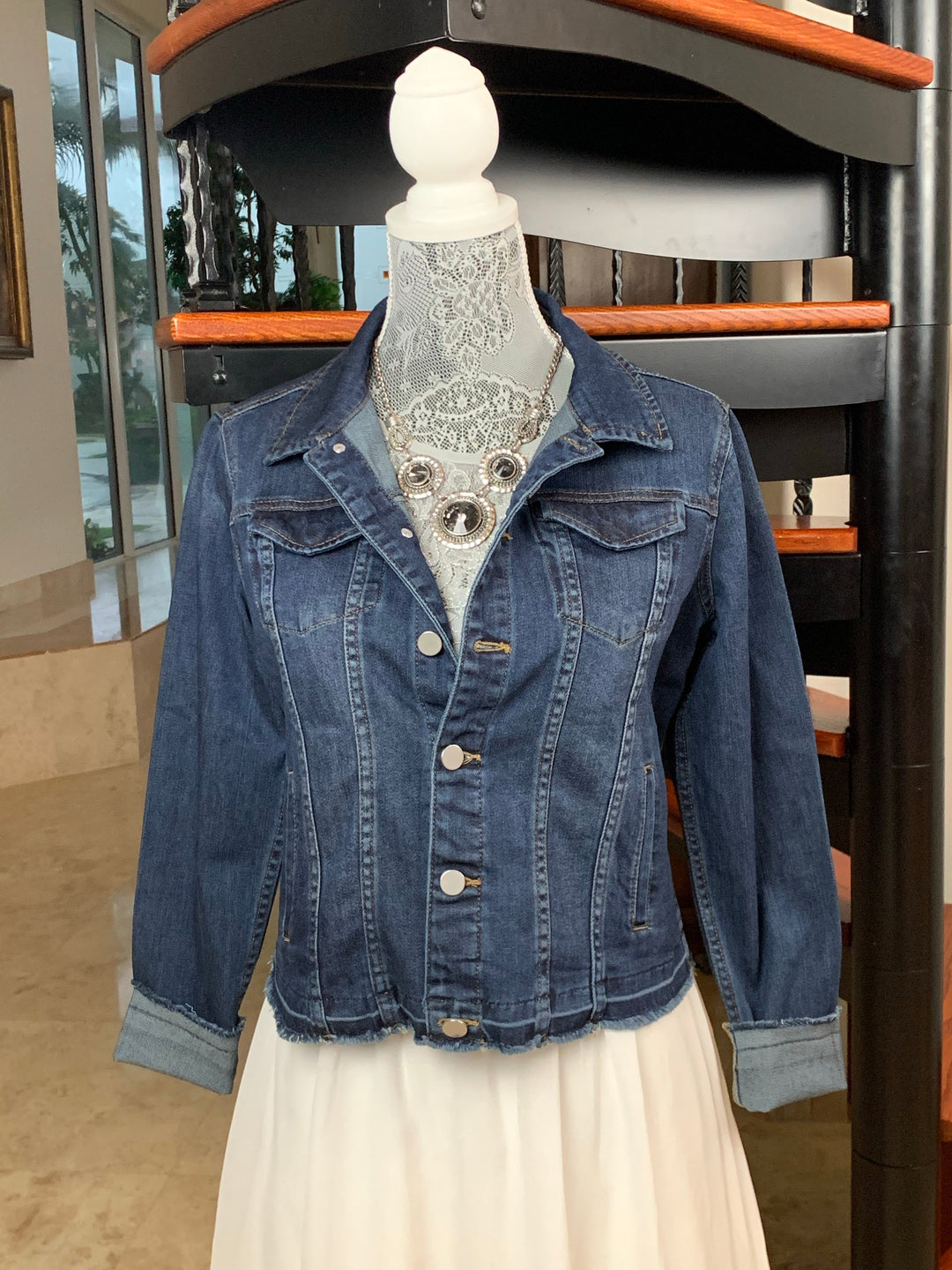The Dark Denim Jacket / Silver Equestrian