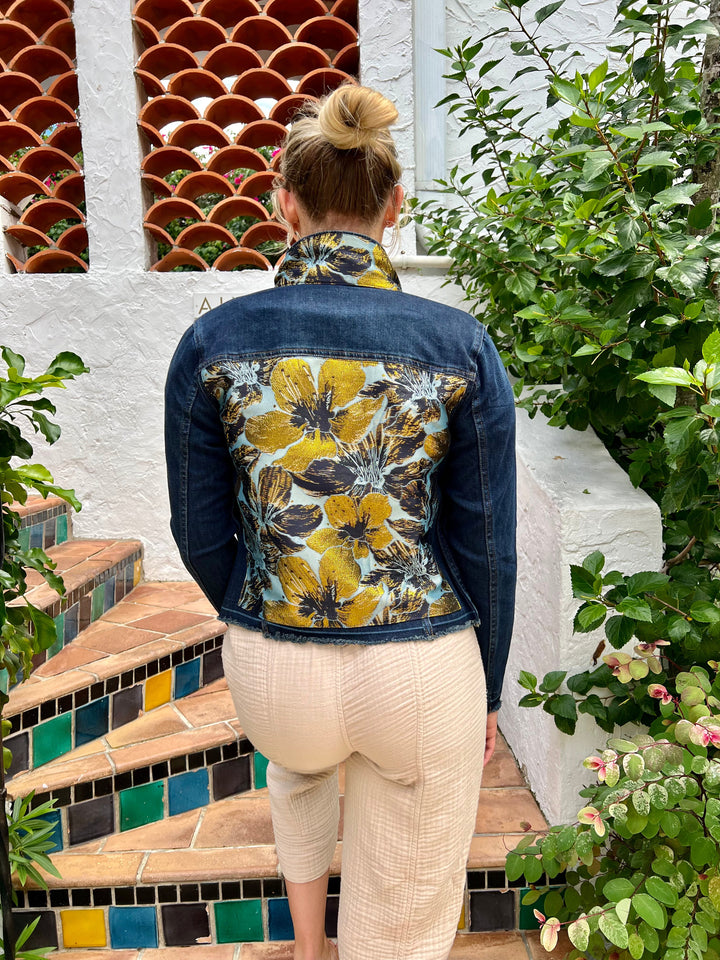 The Dark Denim Jacket / Golden Flower