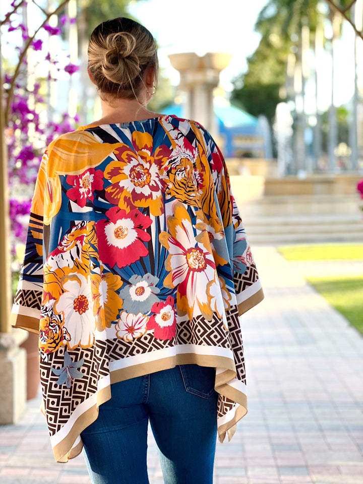 Tunic / Orange Tiger / Taupe Trim