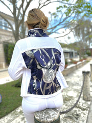 The White Denim Jacket / Silver Equestian