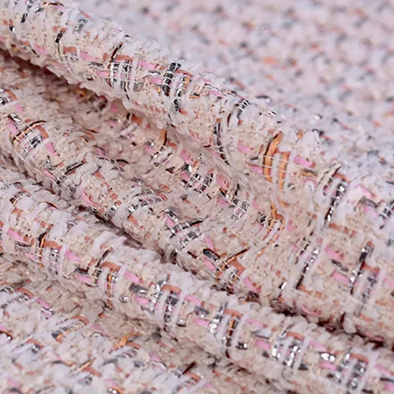 The White Denim Jacket / Tweed Light Pink