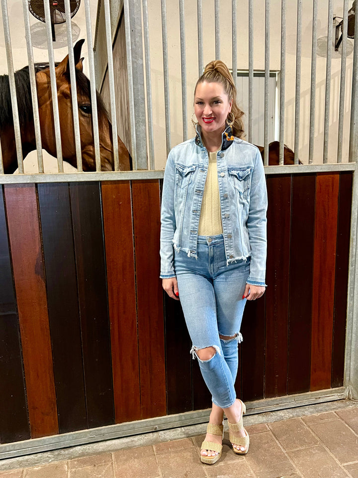 The Light Denim Jacket / Black Colorful