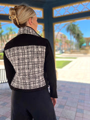 The Black Denim Jacket / Gray and Silver Tweed