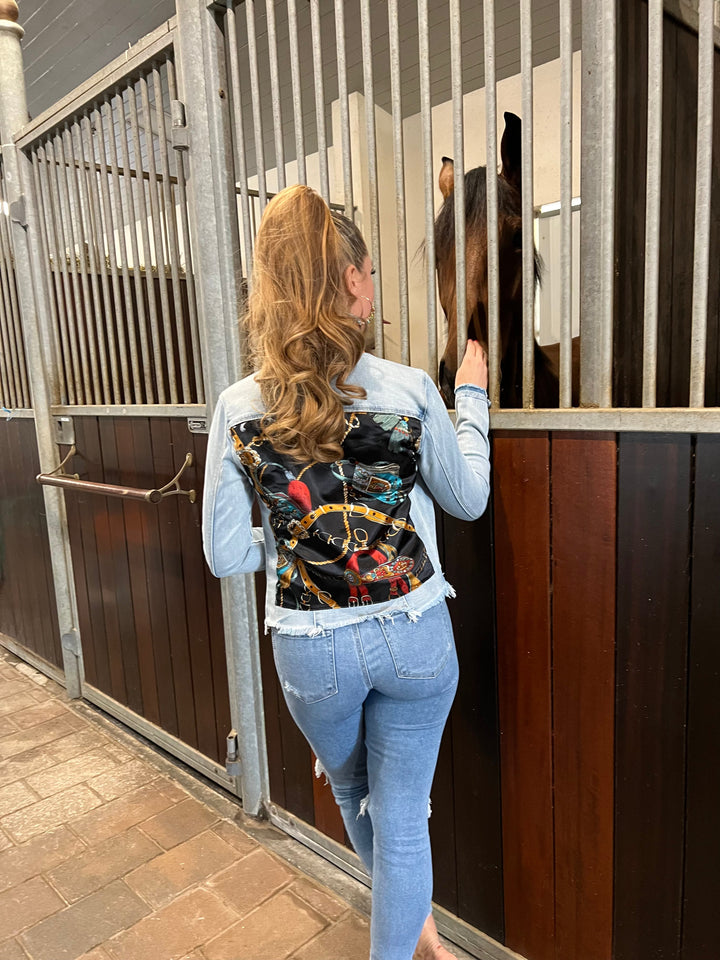 The Light Denim Jacket / Black Colorful