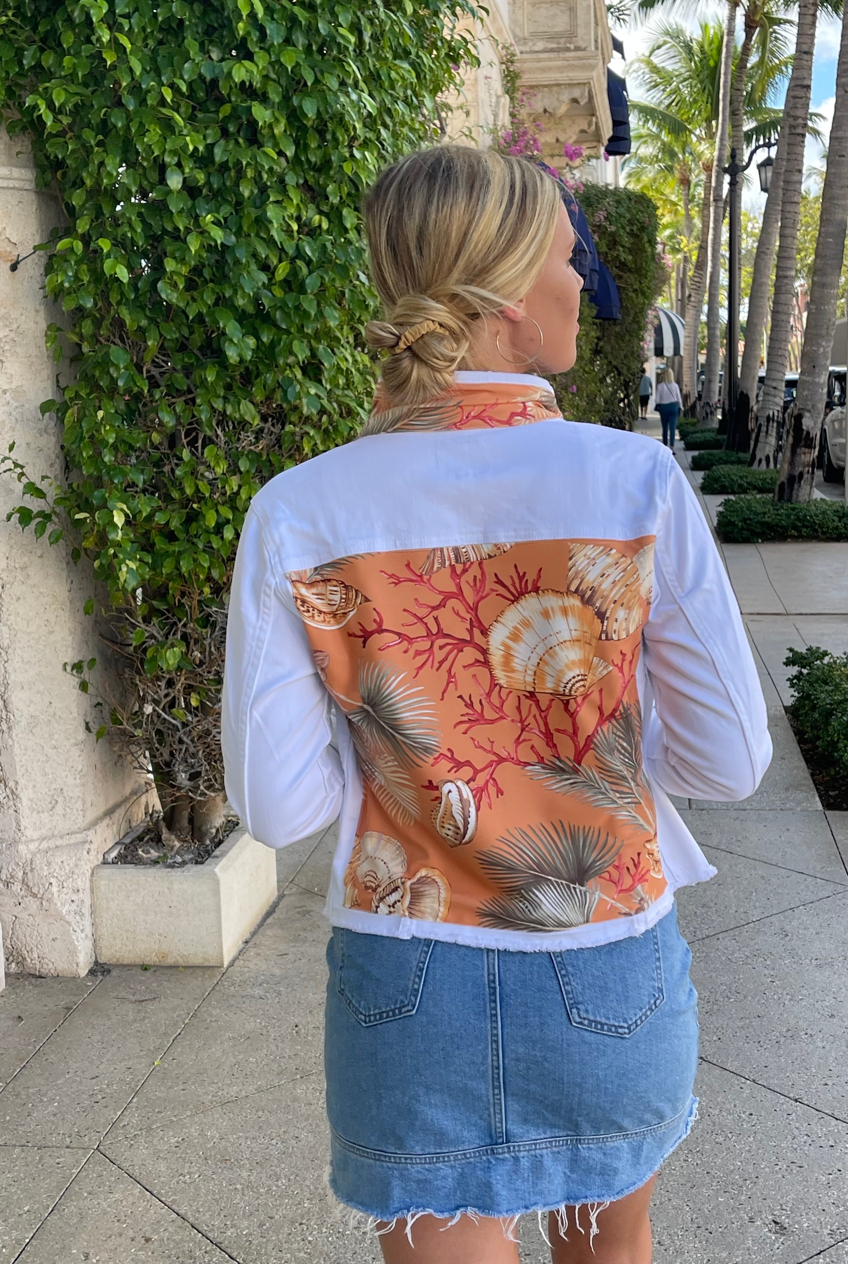 The White Denim Jacket / Sunset Shells