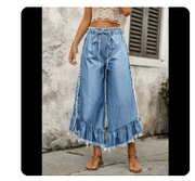 FRAYED HEM JEANS