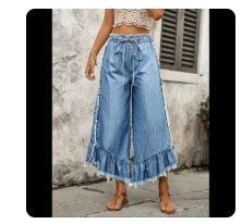 FRAYED HEM JEANS