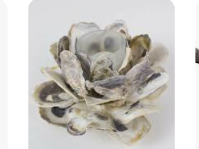 OYSTER SHELL FLOWER VOTIVE HOLDER