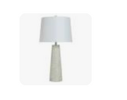 WHITE WASHED CONE RIBBED TABLE LAMP