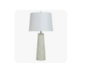 WHITE WASHED CONE RIBBED TABLE LAMP