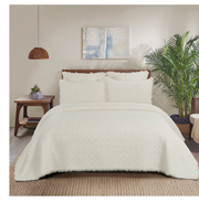 TRELLIS F/Q QUILT SET - WHT