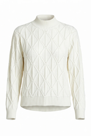 DIAMOND CABLE EYELET SWEATER
