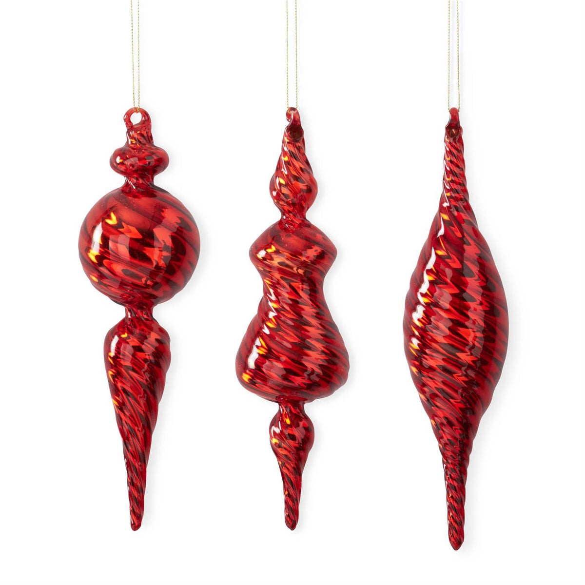 RED GLASS FINIAL ORNAMENT