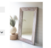 RECYCLED WOOD TAPER MIRROR - WHITEWASHED
