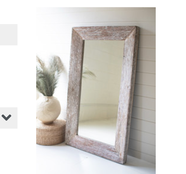 RECYCLED WOOD TAPER MIRROR - WHITEWASHED