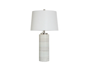 PASTEL TOURQ & WARM GRAY TRANSITIONAL TABLE LAMP