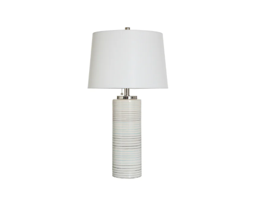 PASTEL TOURQ & WARM GRAY TRANSITIONAL TABLE LAMP