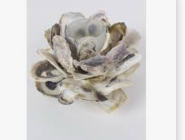 OYSTER SHELL FLOWER VOTIVE HOLDER