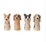 STONEWARE DOG VASE