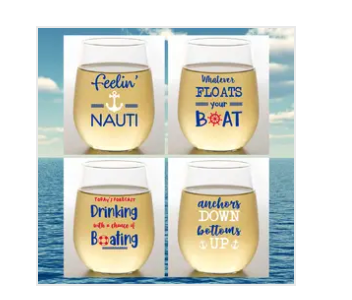 BOAT LIFE - SHATTERPROOF WINE GLASS SET/4