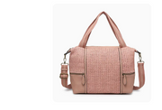 CHARLIE WOVEN BOSTON SATCHEL - PK