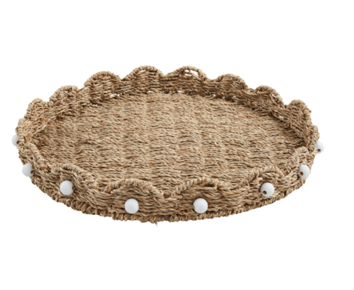 SCALLOPED WOVEN LAZY SUSAN