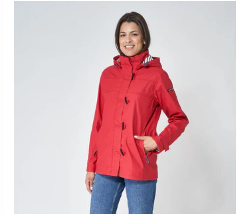 RAINCOAT W/ STRIPED LINING