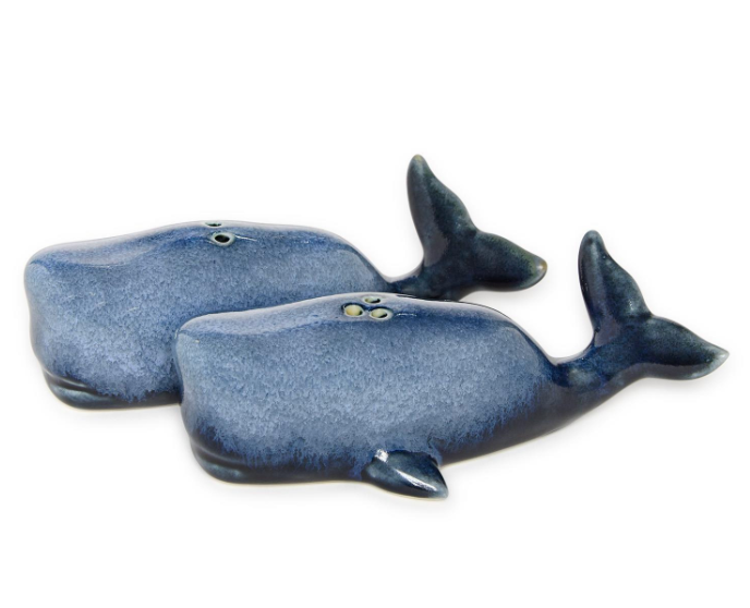 WHALE SALT & PEPPER SHAKER
