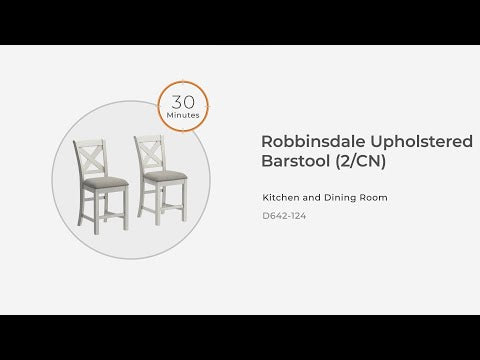 Robbinsdale - Antique White - Upholstered Barstool (Set of 2)