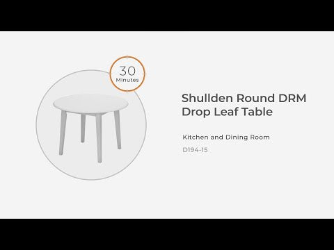 Shullden - Gray - Round Drm Drop Leaf Table